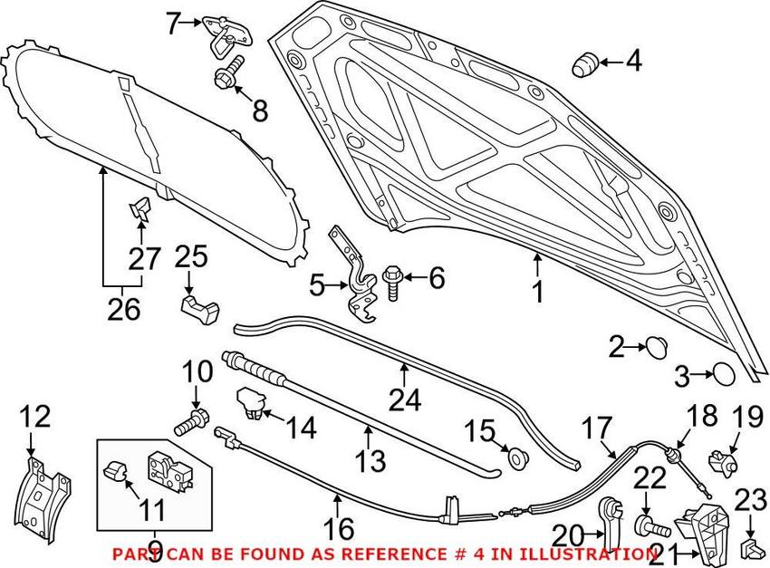 Audi VW Trunk Bump Stop 8T0827249